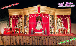 Muslim Walima Golden Back-<b>Frames</b> Stage Muslim Walima Stage Mehraab Decoration <b>Wedding</b> Golden Back-<b>Frame</b> Stage Decor - Product Image 5