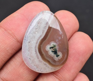 Moss Agate Cabochon Loose Agate Crystal Cabochon Semi Precious <b>Stone</b> - Product Image 1