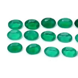 5x4mm Natural Green Onyx Faceted Oval Cut Loose Gemstones from Supplier Semi Precious Stones for Jewelry Making Bulk Wholesaler