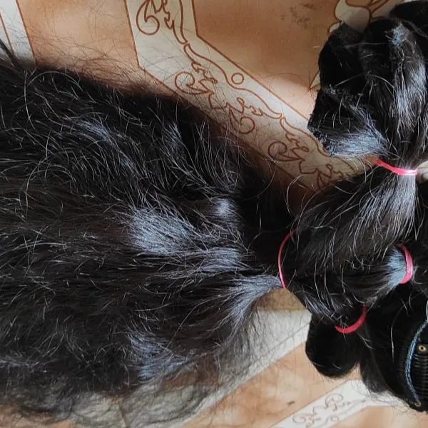 12A Rambut Indian Rambut Hitam Alami Manusia Ekstensi Rambut Manusia Mesin Ekstensi Pakan Dalam Gaya Baru Bundel Pengiriman Gratis