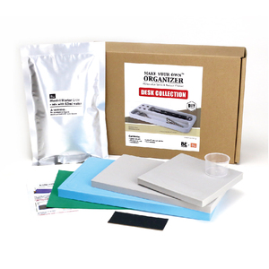 Organisateur de bureau en béton avec compartiments et trous - Product Image 3
