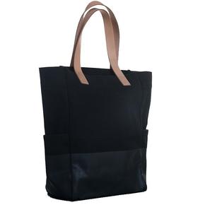 Sac à main en toile de coton noir, valise de voyage robuste, à la mode, avec poignée en cuir, fourre-tout pour shopping, nouvelle collection - Product Image 1