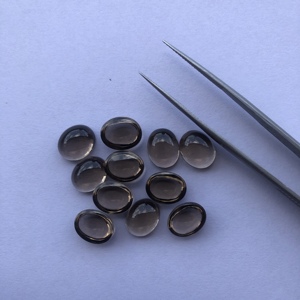 7mm 8mm 9mm naturel pierre de Quartz fumé ovale lisse calibré Cabochon fabricant en ligne prix usine tendance qualité AAA - Product Image 2