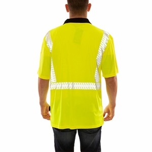 Camiseta Polo de Seguridad de Manga Corta ANSI Clase 2 de Alta Visibilidad, Impermeable, Transpirable, con Bolsillo con Luz LED Reflectante, Logotipos y Colores Personalizados - Product Image 2