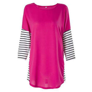 Customized <b>Women's</b> Longline Baseball T-<b>Shirt</b> Solid Pattern Embroidery Fashionable Casual Plus Size Option Button Embellishment - Product Image 6