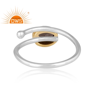 Bague en argent pur 925, pierre précieuse en Quartz fumé naturel, bijou empilable pour femmes, fabrication de bijoux - Product Image 2