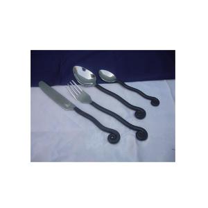 Juego de cubiertos de lujo de Metal con mango antiguo trenzado de 4 piezas Juego de cubiertos de diseño de aspecto clásico vintage Juego de vajilla decorativa - Product Image 1