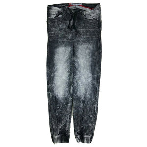 Cotton Stripe Embroidered Joggers, Acid Wash <b>Turquoise</b> Blue, Custom Design Wholesale, - Product Image 1