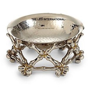 Bol de service élégant et moderne en acier inoxydable, résistant au lave-vaisselle, pour la décoration de la maison, les fêtes, Noël, centre de table pour la salle à manger - Product Image 1