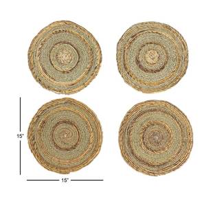Diseño Especial, Venta al por Mayor, Salvamanteles/Posavasos Redondos Minimalistas de Seagrass Tejidos a Mano y Ecológicos en Caja para Uso en el Hogar y Restaurantes - Product Image 2