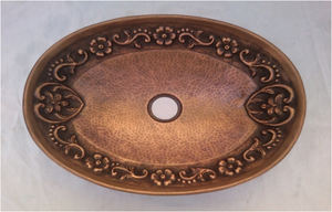 Cobre lavabo con martillado efecto cobre lavabo - Product Image 4