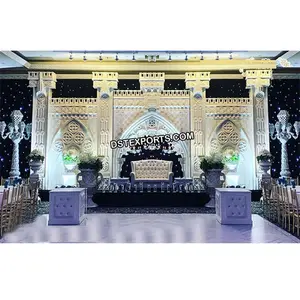 Magnificent Moroccan Theme Wedding Stage Modern Wedding Grand Fiber Stage Set Western Wedding Decor Fiber Stage France