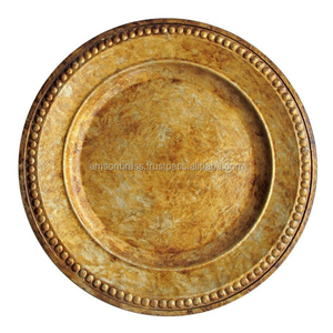 Finition argent rouillé, assiette de chargeur décorative, assiettes - Product Image 3