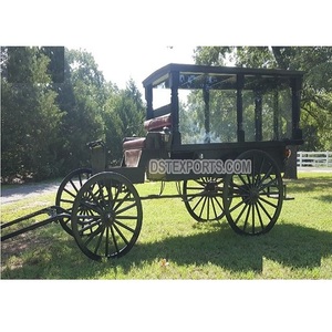 Carruaje funerario de acabado negro, Estilo Vintage, tallado en madera, estilo victoriano - Product Image 1