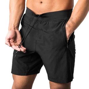 2021 nuevos pantalones cortos personalizados para hombres, entrenamiento de gimnasio, Fitness, sudor, patrón sólido, cintura elástica, 100% algodón - Product Image 4