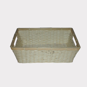 Handmade Bamboo Woven <b>Basket</b> with Handle Vietnam Craft Model for Home Decoration and Storage for Daily Use - Product Image 1