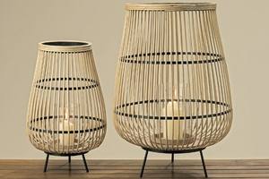 Linterna colgante de ratán para interiores rústica hecha a mano, portavelas pequeño de Color personalizado - Product Image 4