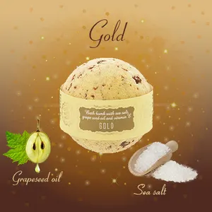 Private Label Available 18 Months Shelf Life Gold Fragrance Bath Bombs