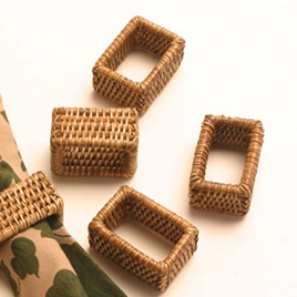 Main en rotin serviette anneaux - Product Image 3