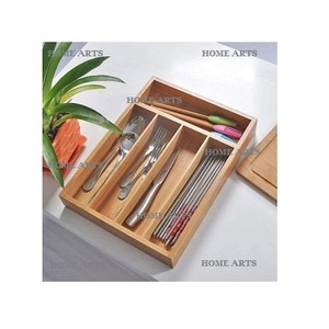 Porte-couverts en bois au design classique avec 6 compartiments, qualité supérieure, forme rectangulaire, fabriqué en Inde - Product Image 4