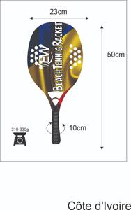 Raquetas de Tenis Playa y Raquetas de Pádel Personalizadas con Logotipos, Combinaciones de Colores, 310-330g, 50cm - Product Image 3