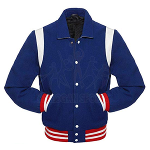 Chaqueta de béisbol informal para adolescentes, chaqueta de manga larga con botones, de lana, personalizada - Product Image 5