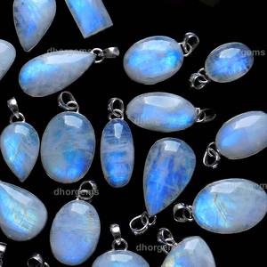 925 argent Sterling pierre de lune pendentif brut topaze Alphabet ensemble de bijoux Lot de pierres précieuses blanches naturelles bijoux en pierre de lune - Product Image 6