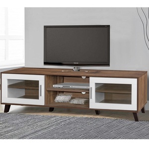 Modern Premium Quality <b>TV</b> <b>Stand</b> With Glass Doors 6049 Contemporary Living Room Furniture Chipboard MDF Board - Product Image 2