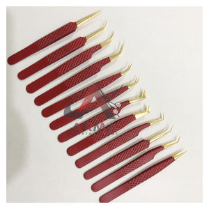 Pince à cils en acier inoxydable à revêtement en poudre personnalisée avec pointe pointue et logo personnalisé - Product Image 4