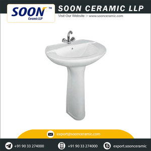 Soon Modern Indian Manufactured 9L Wash Basin Pedestal <b>for</b> Villa Bathroom Use - Product Image 2
