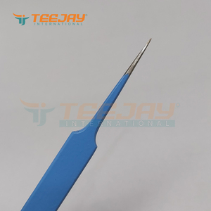Pince à épiler de type A lisse bleu clair, pour extensions de cils, avec Base, outils de maquillage, soins de beauté, étiquette privée, 1 pièce - Product Image 5