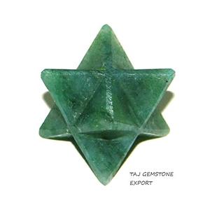 คริสตัลสีเขียวขนาด20ถึง22มม. คริสตัลหินอเวนจูรีนหินโมราธรรมชาติ merkaba คริสตัลรูปดาว - Product Image 2