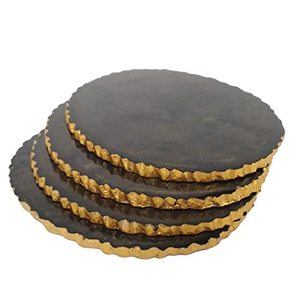 Posavasos de piedra de resina y regalo de inauguración de la casa, posavasos de madera de pino a bajo precio y resina al mejor precio, accesorios de estilo clásico - Product Image 2