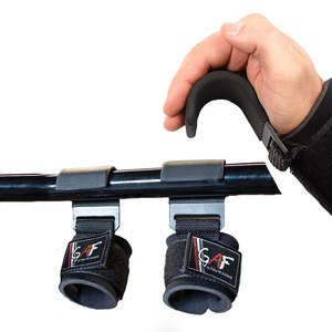 GAF Gym Heavy Duty Weight Lifting Hooks Power Lifting Hooks Fitness Wrist <b>Holder</b> <b>Rod</b> Gym Heavy Duty Hook - Product Image 6