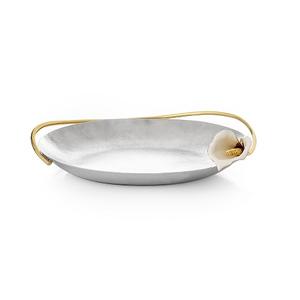 Cuenco decorativo de alta calidad de metal de aluminio pulido de diseño clásico con frutas de color plateado y dorado de forma redonda - Product Image 3