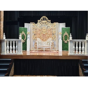 Décoration de scène de mariage élégante et tendance, décoration de scène exclusive en FRP pour mariage, scène de réception de mariage moderne et contemporaine, États-Unis - Product Image 1