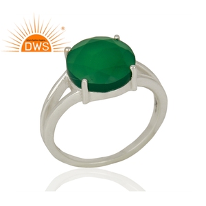 Stylish Green Onyx Gemstone Prong <b>Set</b> <b>Ring</b> Jewelry Manufacturer Women 925 <b>Sterling</b> <b>Silver</b> <b>Ring</b> Jewelry Supplier - Product Image 2