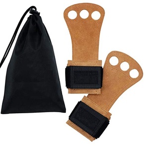 Soporte de muñeca de cuero para levantamiento de pesas, 3 agujeros - Product Image 1