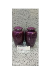 Urna de cremación de aluminio púrpura y negro de alta calidad Brassworld Suministros funerarios premium de la India - Product Image 4