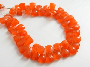 ลูกปัดหินสีส้มคาร์เนเลี่ยนธรรมชาติขนาด8นิ้วเหลี่ยมเพชรพลอยยาวล้านล้านเส้น10X8To9X6MM ทรงสามเหลี่ยม - Product Image 2