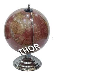 ทะเลตกแต่งตารางสก์ท็อปลูกโลกสีน้ำตาลหมุนโลกโลกที่มีฐานเหล็กแผนที่ลูกโลกตกแต่ง - Product Image 5
