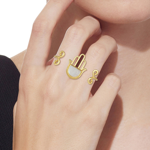 Bague double doigt en argent 925 de créateur pour femmes, pierre de lune arc-en-ciel, meilleur fabricant de bijoux - Product Image 5