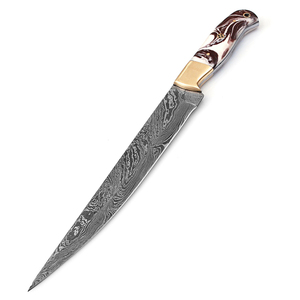 New Custom Hand Forged Damascus Fillet Fishing knife With leather Sheath cover (smk1635) - Product Image 6