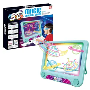 Brinquedos de desenho mágico para crianças, brinquedos 3d, iluminação, placa para escrita, tablet, luz para pré-escolar