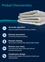 Matelas intelligent avec capteur intégré durable pour le suivi de la santé du sommeil, moniteur de sommeil, capteur de lit non portable