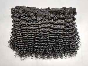 Extensions de cheveux indiens vierges Remy non traités, boucles profondes, double trame, fermeture, 100 g, pour les Afro-américains - Product Image 4