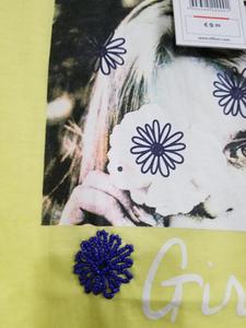 Marca de gama alta de verano para niñas, ropa de punto informal para niños, Camisetas estampadas de manga corta teñidas, cuello redondo para exteriores, Bangladesh - Product Image 4