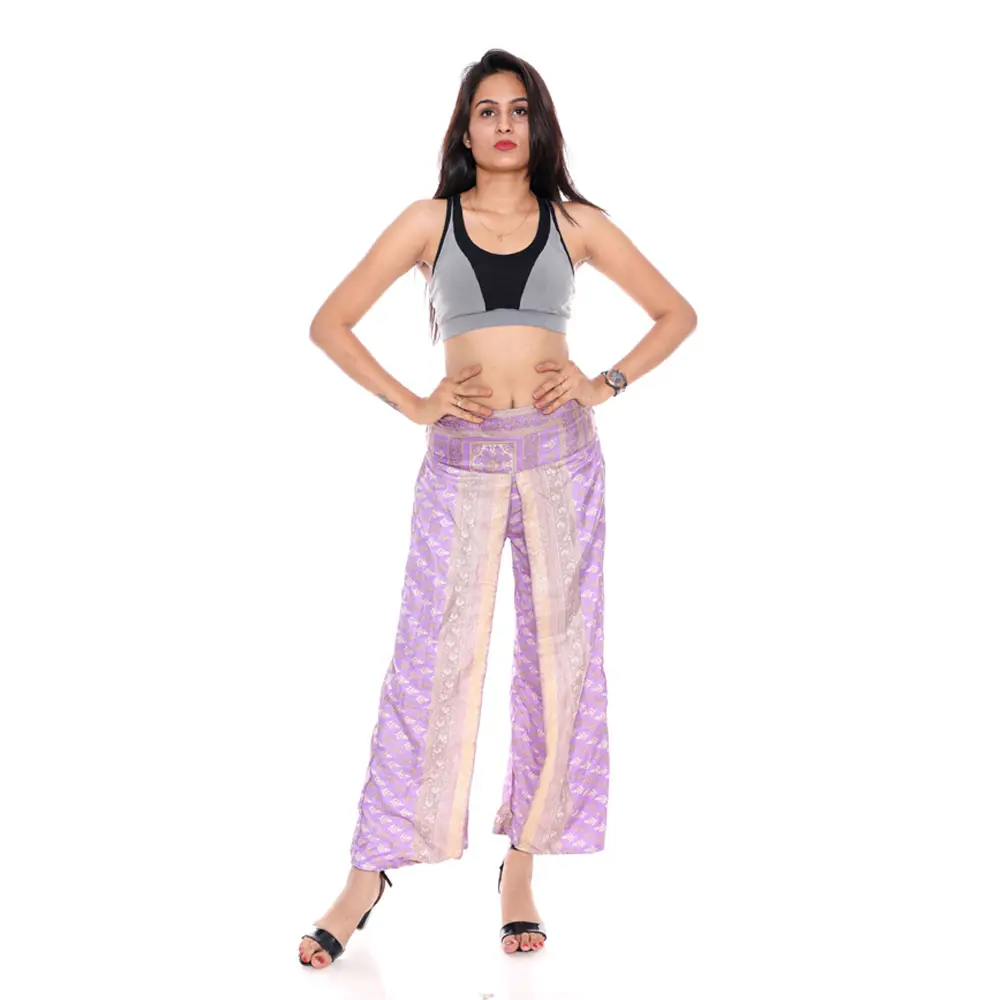 Indian Baggy Boho Broek Groothandel Sari Zijde Broek Hippie Yoga Casual Broek Voor Vrouwen