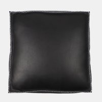 Pouf ottoman moderne pliable en cuir noir marocain fait main de luxe, carré, pour la détente, la chambre à coucher, l'extérieur, l'hôtel, la salle à manger
