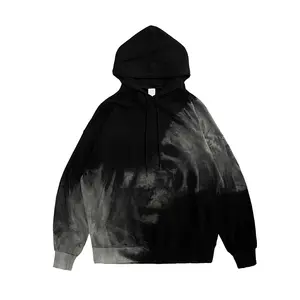 <b>Tie</b> Dye Hoodies Custom Logo Pullover Striped <b>Black</b> Blue <b>Tie</b> Dye Cotton Fleece Hoodies Unisex - Product Image 1